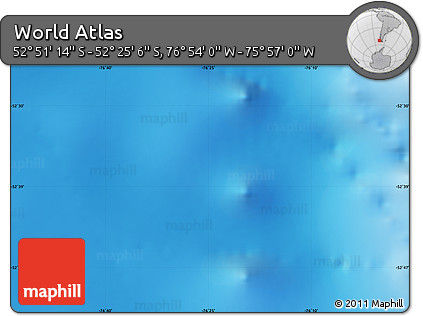 Physical Map of the Area around 52° 38' 10" S, 76° 25' 30" W