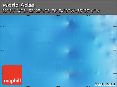 Physical Map of the Area around 52° 38' 10" S, 76° 25' 30" W