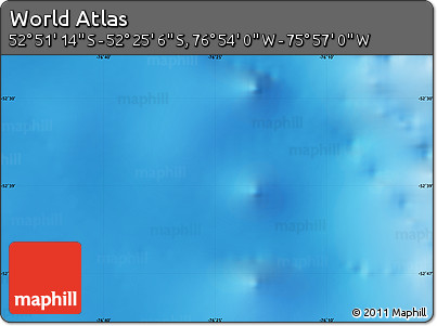 Physical Map of the Area around 52° 38' 10" S, 76° 25' 30" W