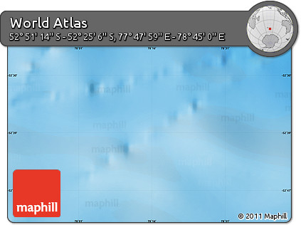 Physical Map of the Area around 52° 38' 10" S, 78° 16' 30" E
