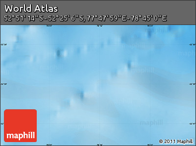 Physical Map of the Area around 52° 38' 10" S, 78° 16' 30" E