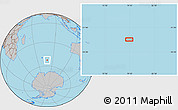 Gray Location Map of the area around 52° 38' 10" S, 79° 7' 30" E