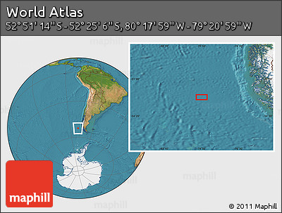 Satellite Location Map of the Area around 52° 38' 10" S, 79° 49' 29" W
