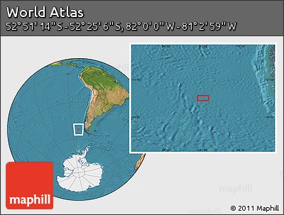 Satellite Location Map of the Area around 52° 38' 10" S, 81° 31' 30" W
