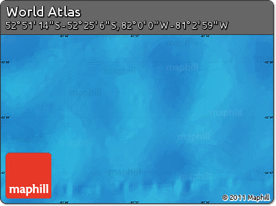 Physical Map of the Area around 52° 38' 10" S, 81° 31' 30" W
