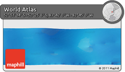 Shaded Relief Panoramic Map of the Area around 52° 38' 10" S, 83° 13' 29" W