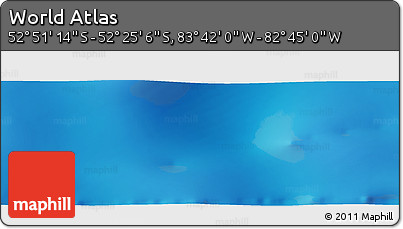 Shaded Relief Panoramic Map of the Area around 52° 38' 10" S, 83° 13' 29" W