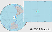 Gray Location Map of the area around 52° 38' 10" S, 85° 46' 30" W