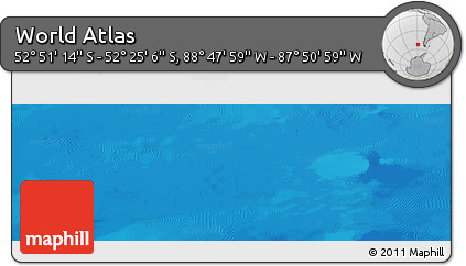 Shaded Relief Panoramic Map of the Area around 52° 38' 10" S, 88° 19' 29" W