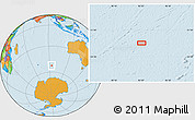 Political Location Map of the area around 52° 38' 10" S, 93° 34' 29" E