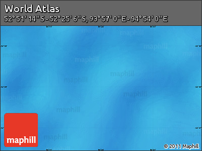 Physical Map of the Area around 52° 38' 10" S, 94° 25' 30" E