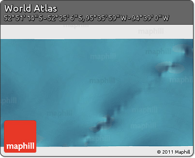 Satellite 3D Map of the Area around 52° 38' 10" S, 95° 7' 30" W
