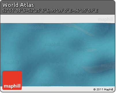 Satellite 3D Map of the Area around 52° 38' 10" S, 96° 7' 30" E