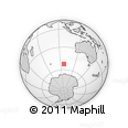 Outline Map of the Area around 52° 38' 10" S, 96° 58' 29" E, rectangular outline