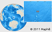 Shaded Relief Location Map of the area around 52° 38' 10" S, 99° 31' 30" E