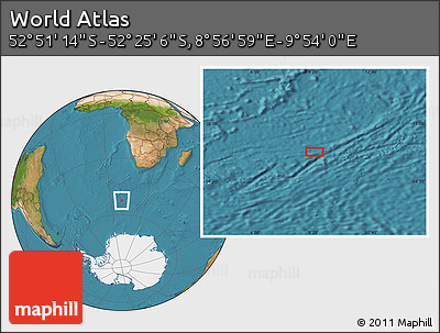 Satellite Location Map of the Area around 52° 38' 10" S, 9° 25' 30" E