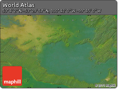 Satellite Map of the Area around 53° 17' 0" N, 100° 13' 29" W