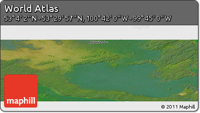 Satellite Panoramic Map of the Area around 53° 17' 0" N, 100° 13' 29" W