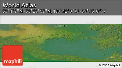 Satellite Panoramic Map of the Area around 53° 17' 0" N, 100° 13' 29" W