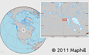 Gray Location Map of the area around 53° 17' 0" N, 101° 4' 29" W
