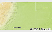 Physical 3D Map of the area around 53° 17' 0" N, 101° 55' 30" W