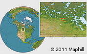 Satellite Location Map of the area around 53° 17' 0" N, 103° 37' 30" W