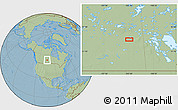 Savanna Style Location Map of the area around 53° 17' 0" N, 103° 37' 30" W, hill shading