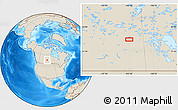 Shaded Relief Location Map of the area around 53° 17' 0" N, 103° 37' 30" W