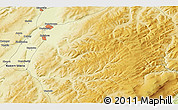 Physical 3D Map of the area around 53° 17' 0" N, 106° 19' 29" E