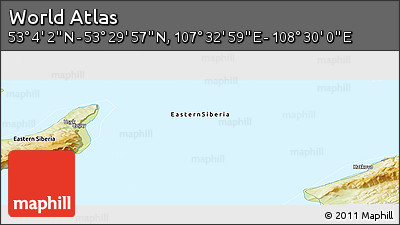 Physical Panoramic Map of the Area around 53° 17' 0" N, 108° 1' 30" E