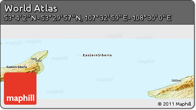 Physical Panoramic Map of the Area around 53° 17' 0" N, 108° 1' 30" E