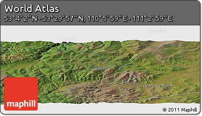 Satellite Panoramic Map of the Area around 53° 17' 0" N, 110° 34' 29" E