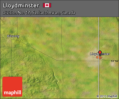 Satellite Map of Lloydminster