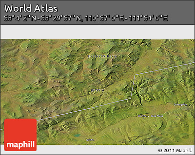 Satellite 3D Map of the Area around 53° 17' 0" N, 111° 25' 30" E