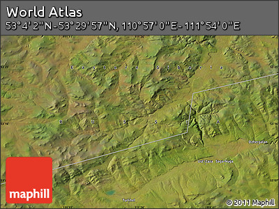 Satellite Map of the Area around 53° 17' 0" N, 111° 25' 30" E