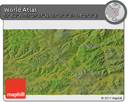 Satellite 3D Map of the Area around 53° 17' 0" N, 113° 58' 29" E