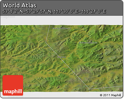 Satellite 3D Map of the Area around 53° 17' 0" N, 113° 58' 29" E