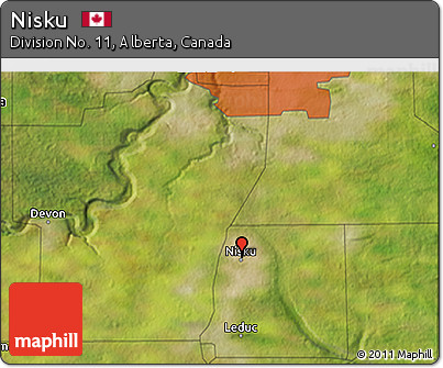 Satellite 3D Map of Nisku