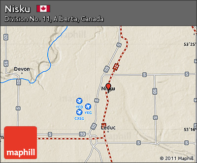 Shaded Relief Map of Nisku