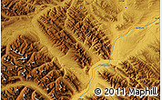 Physical Map of the area around 53° 17' 0" N, 118° 4' 29" W