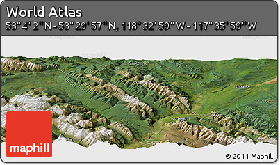 Satellite Panoramic Map of the Area around 53° 17' 0" N, 118° 4' 29" W