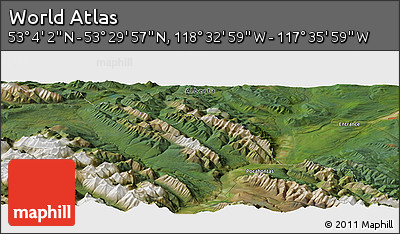 Satellite Panoramic Map of the Area around 53° 17' 0" N, 118° 4' 29" W