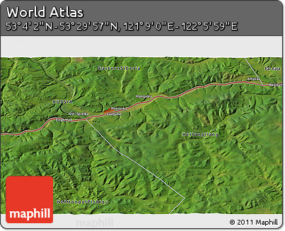 Satellite 3D Map of the Area around 53° 17' 0" N, 121° 37' 30" E
