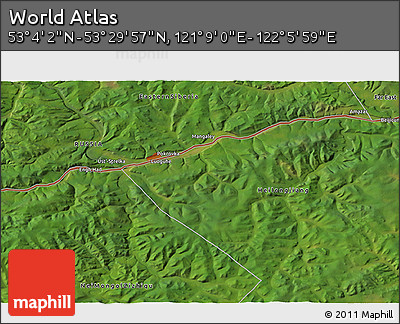 Satellite 3D Map of the Area around 53° 17' 0" N, 121° 37' 30" E