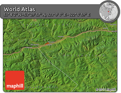 Satellite Map of the Area around 53° 17' 0" N, 121° 37' 30" E