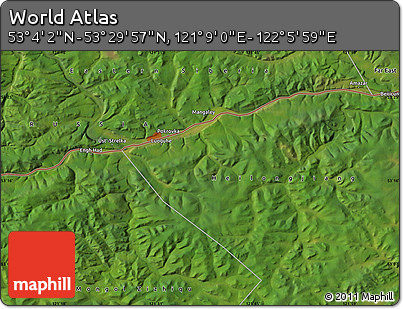 Satellite Map of the Area around 53° 17' 0" N, 121° 37' 30" E