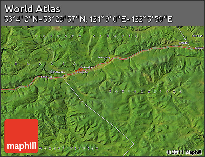 Satellite Map of the Area around 53° 17' 0" N, 121° 37' 30" E