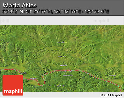 Satellite 3D Map of the Area around 53° 17' 0" N, 125° 1' 30" E