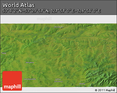 Satellite 3D Map of the Area around 53° 17' 0" N, 128° 25' 30" E