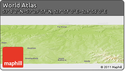 Physical Panoramic Map of the Area around 53° 17' 0" N, 128° 25' 30" E